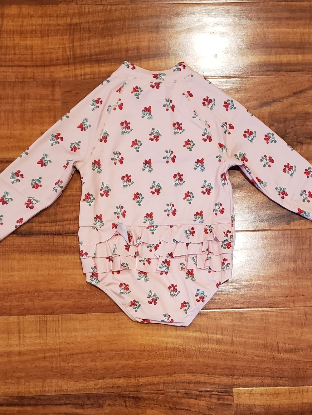 Janie and Jack NWT 18-24 months pink strawberry rashguard one-piece swimsuit - Picture 4 of 6